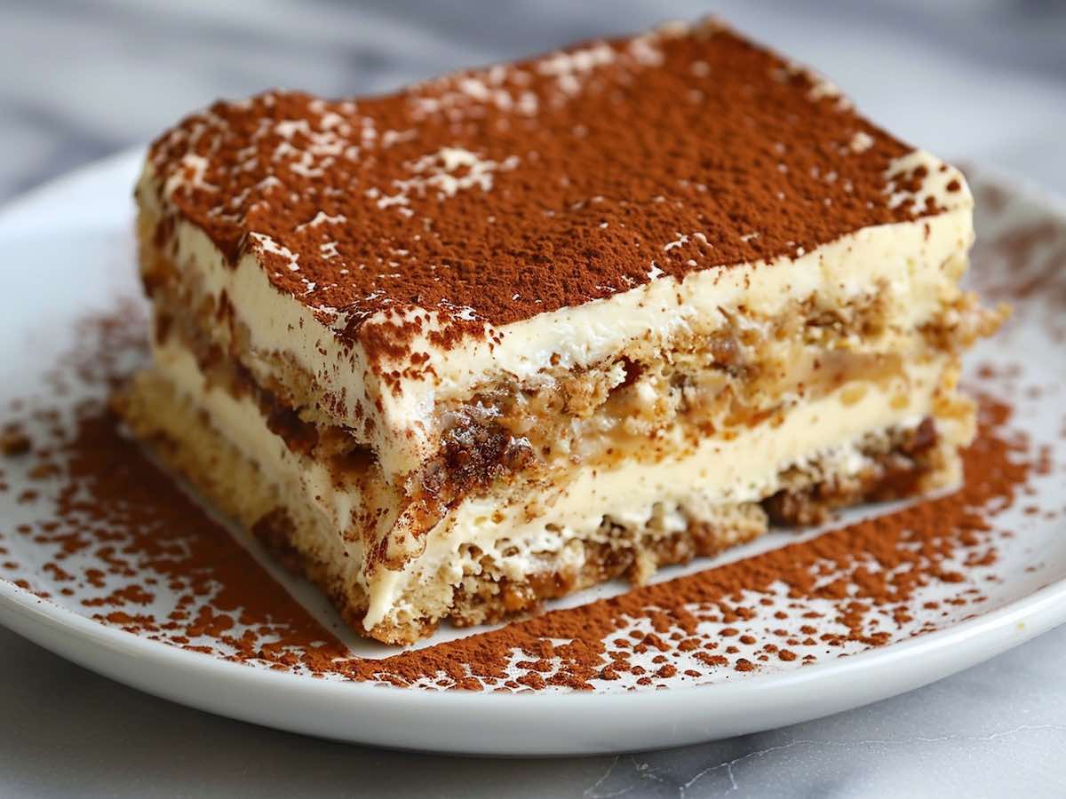 Tiramisu podane na talerzyku